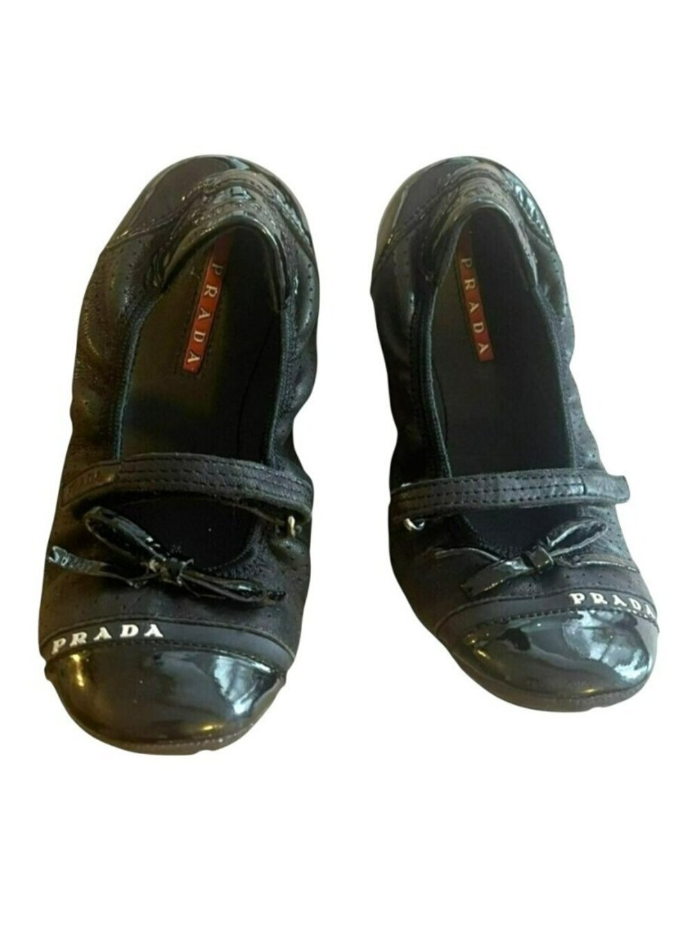 Prada Toddler Girls Leather Ballet Flat Shoes Size 11.5